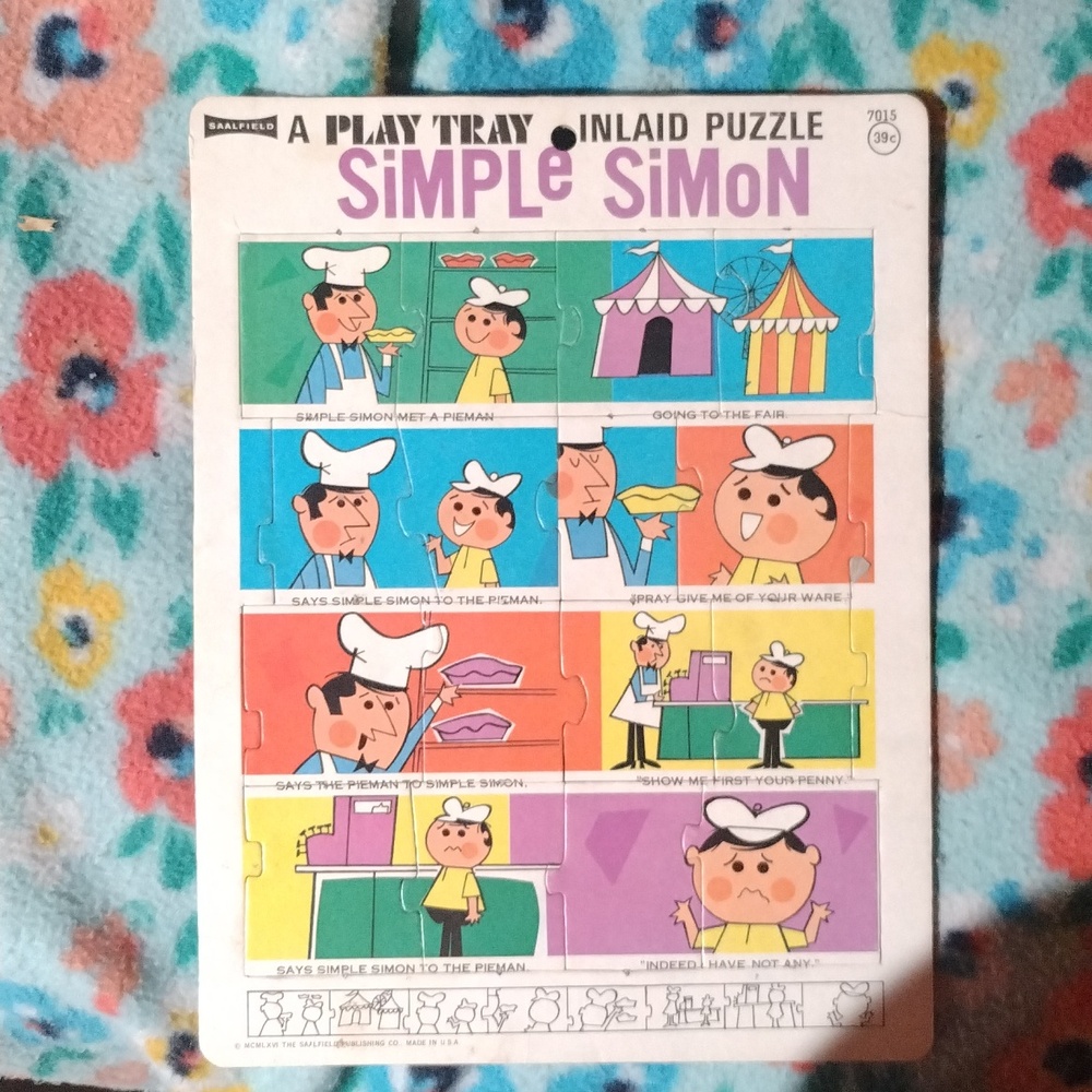 Vintage paper puzzles 1950s one magnetic all as new shape never used